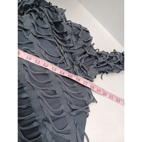 Moonlight Y&S open front cardigan gray fringed all Over Small - Picture 5 of 9